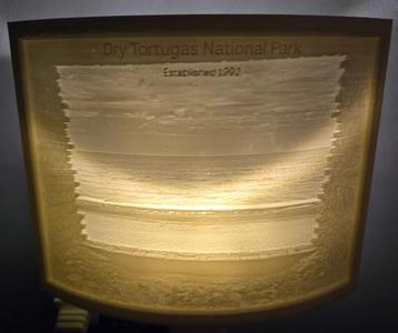 Dry Tortugas National Park Nightlight Lithohpane – Looking out to sea from Fort Jefferson