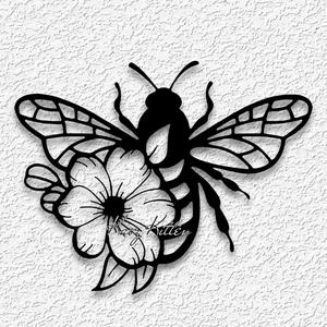 honeybee flower wall art garden insect home decor