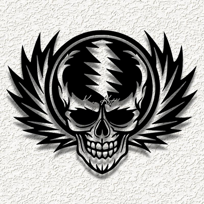 grateful skull face wall art
