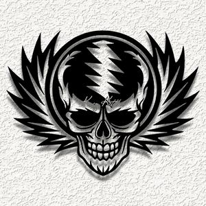 grateful skull face wall art