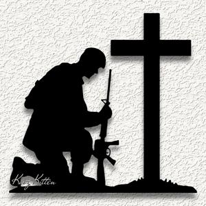 soldier kneeling memorial day WALL ART HOME DECORs.stl