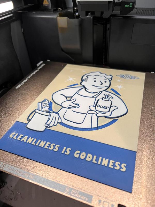 Fallout Poster Cleanliness Is Godliness Hueforge