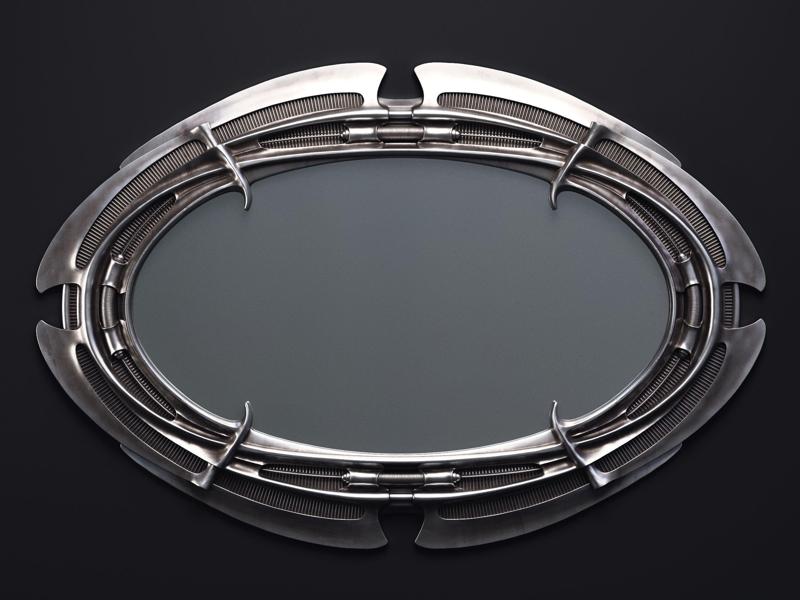 H R Giger Oval Mirror Printable 3D Model