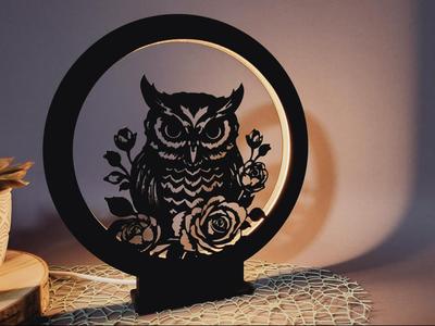 LED Ring Lamp Owl