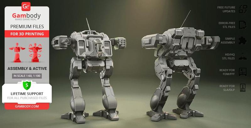 MWO Shadow Cat 3D Printing Model | Assembly + Action