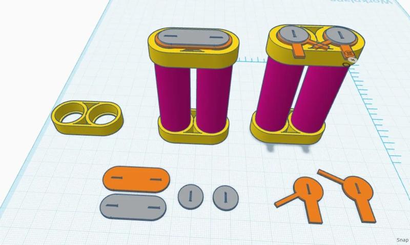 2S1P Battery Holder for RC Receiver Packs – 18650 Cells