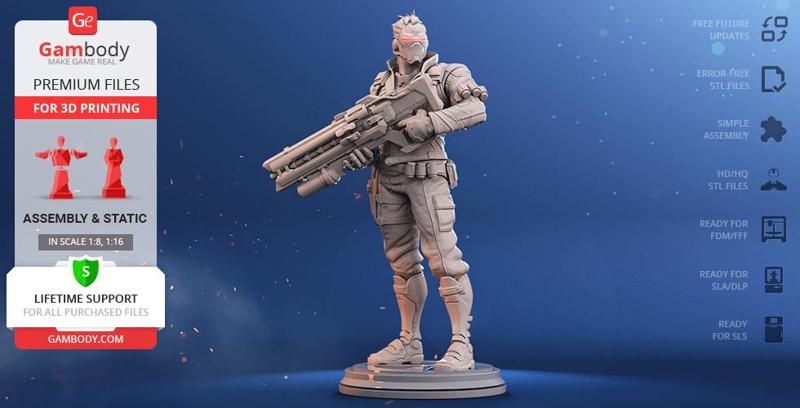 Soldier: 76 3D Printing Figurine | Assembly