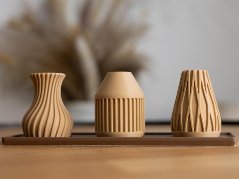 Mini Spiral Vase Set With Tray