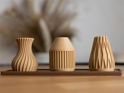 Mini Spiral Vase Set With Tray