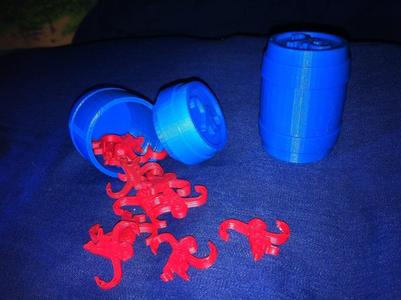 mini Barrel-O-Monkeys toy