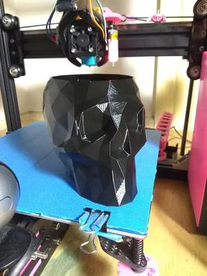 Low Polygon Skull Vase