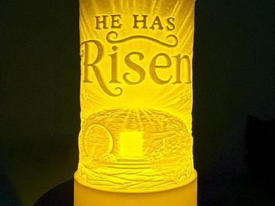 He Has Risen Cylinder Tea Light