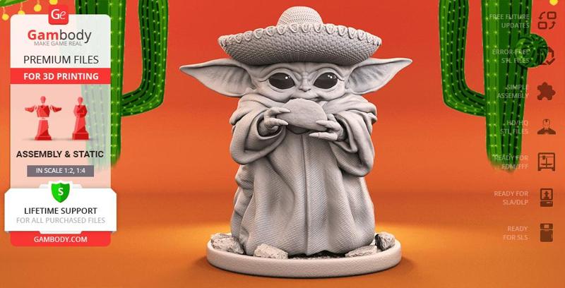 Baby Yoda – Cinco de Mayo 3D Printing Figurine | Assembly