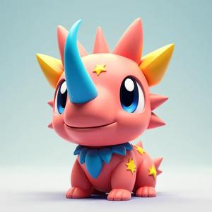 Minimates: A red rhinoceros with gemstone horns