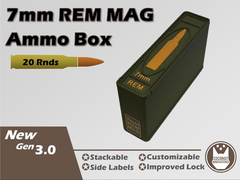 Ammo Storage Box 7mm Remington Mag REM 20 Round