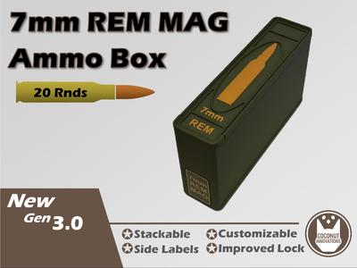 Ammo Storage Box 7mm Remington Mag REM 20 Round