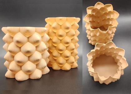 Knobby Spiral Vase Set