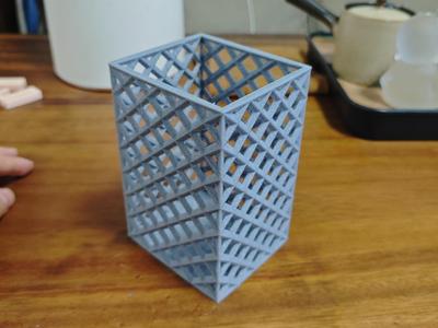 Openwork Sturdy Storage Box Rhombus Pencil Holder Square Storage