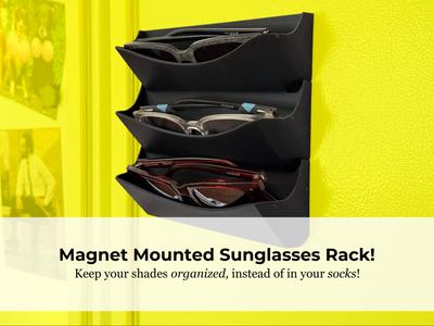 Magnet Mounted Multi-Sunglasses Rack