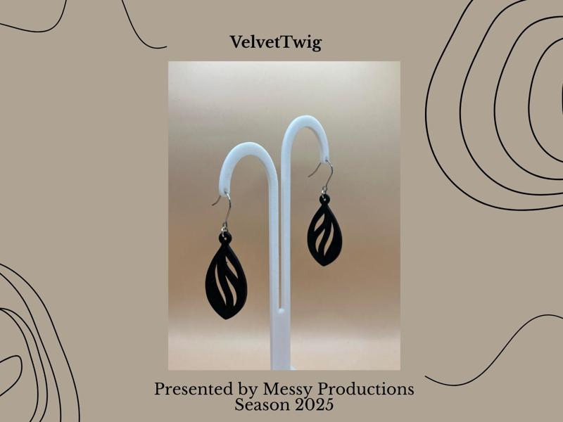 Black Teardrop Earrings