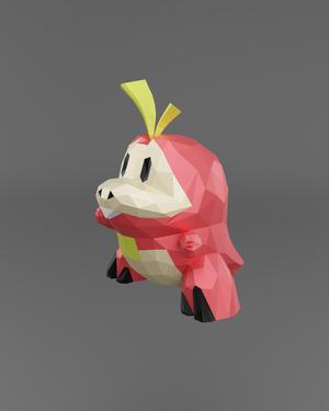 Low Poly Fuecoco – Fan Art