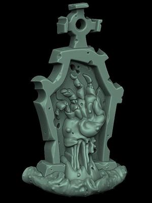 Halloween zombie grave keychain bas-relief 3d print