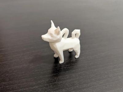 Cute Low Poly Dog – Keychain