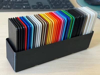 Gridfinity 4×1 – Vertical Filament Sample Card Holder (46 Slots)