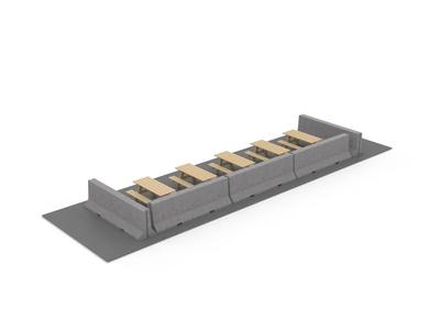 Scale Temporary Parklet with Picnic Tables   