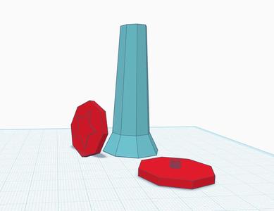 Stamp with unscrewable attachments
