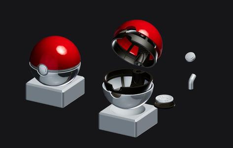POKEBALL 3D FILES, WITH FUNCTIONAL HINGE
