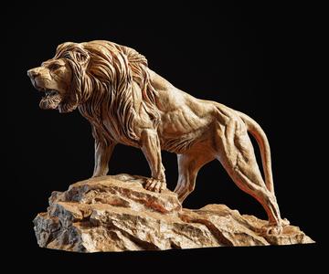 Lion Sculpture 3d print model