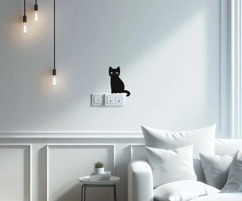Cat Wall Lightswitch Decoration