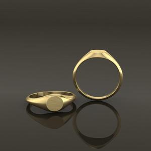 Dainty Thin Signet Ring Round Mix Size