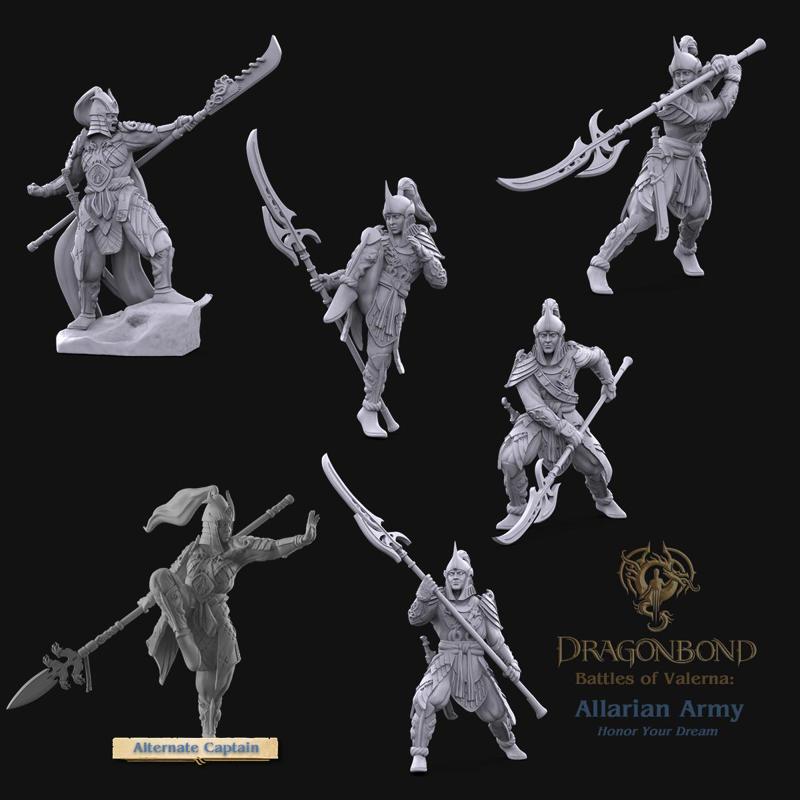 Allarian Oathguard Halberdiers Unit from Dragonbond Wargame