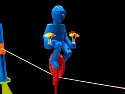 Animated Unicycle Rider on a Tightrope