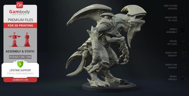 Mutavore Kaiju STL Files for 3D Printing | Assembly Model