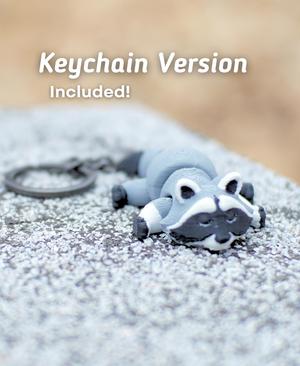 Riggly Raccoon Articulated Fidget Raccoon – Keychain – Ludo 3D Printed Flexi