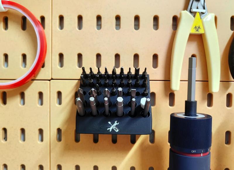 Pegboard Electric Screwdriver Bit Organizer