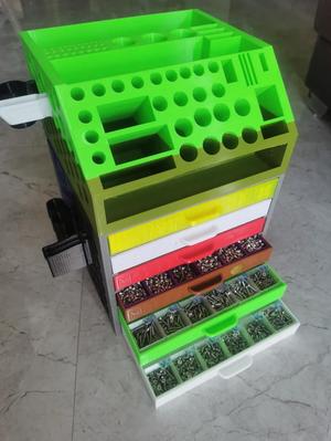 Multifunctional Combination Screw Parts Tool Cabinet, Stackable and Hangable