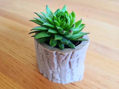 Wood Log Flower Pot/Planter