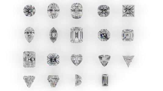 Gemstones of different shapes