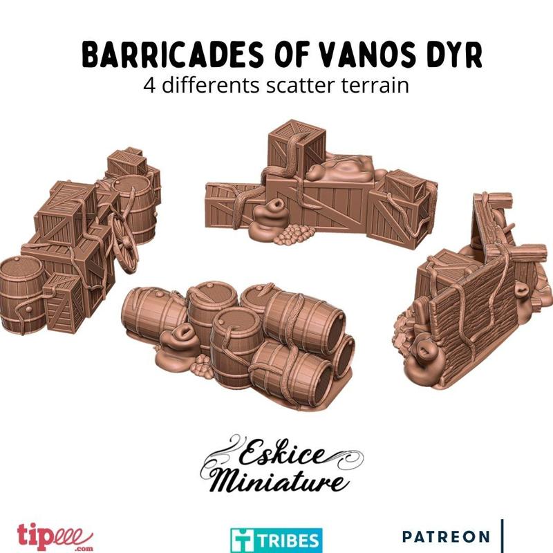 4 barricades de Vanos Dyr, Medfan – 28mm