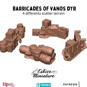 4 barricades de Vanos Dyr, Medfan – 28mm