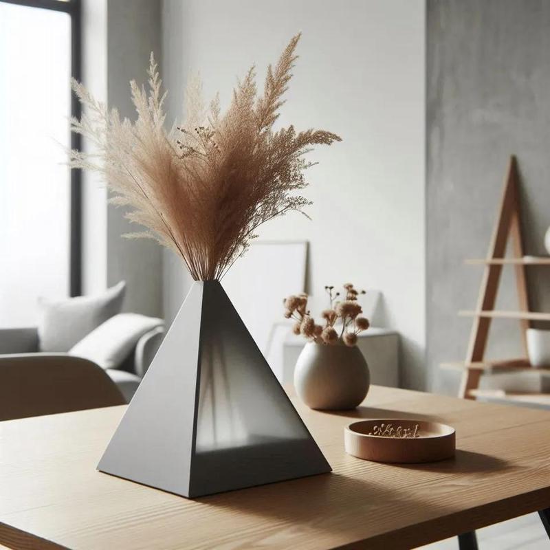 Designer Pyramid Vase Translucent Appearance