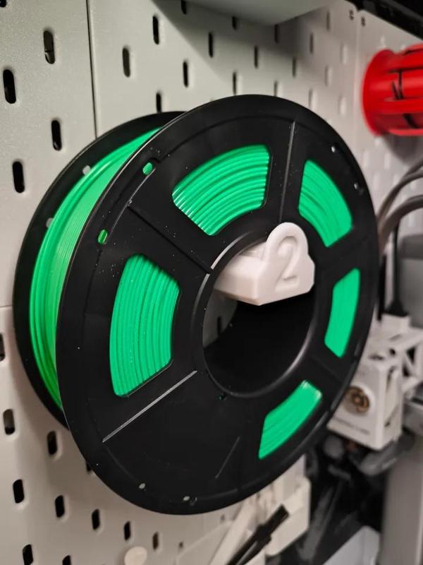 Compact filament spool holder for IKEA Skadis with bearings