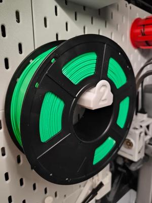 Compact filament spool holder for IKEA Skadis with bearings