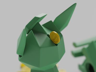 Low-poly Leafeon – Piggy Bank