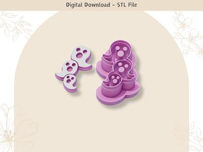 3 Ghost Clay Cutter for Polymer Clay | Digital STL File | Clay Tools | Cookie Cutters | 4 Sizes Clay