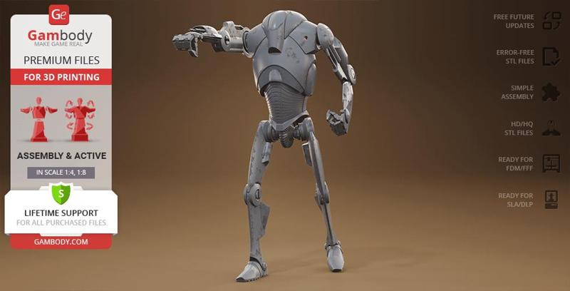 Super Battle Droid 3D Printing Model | Assembly + Active